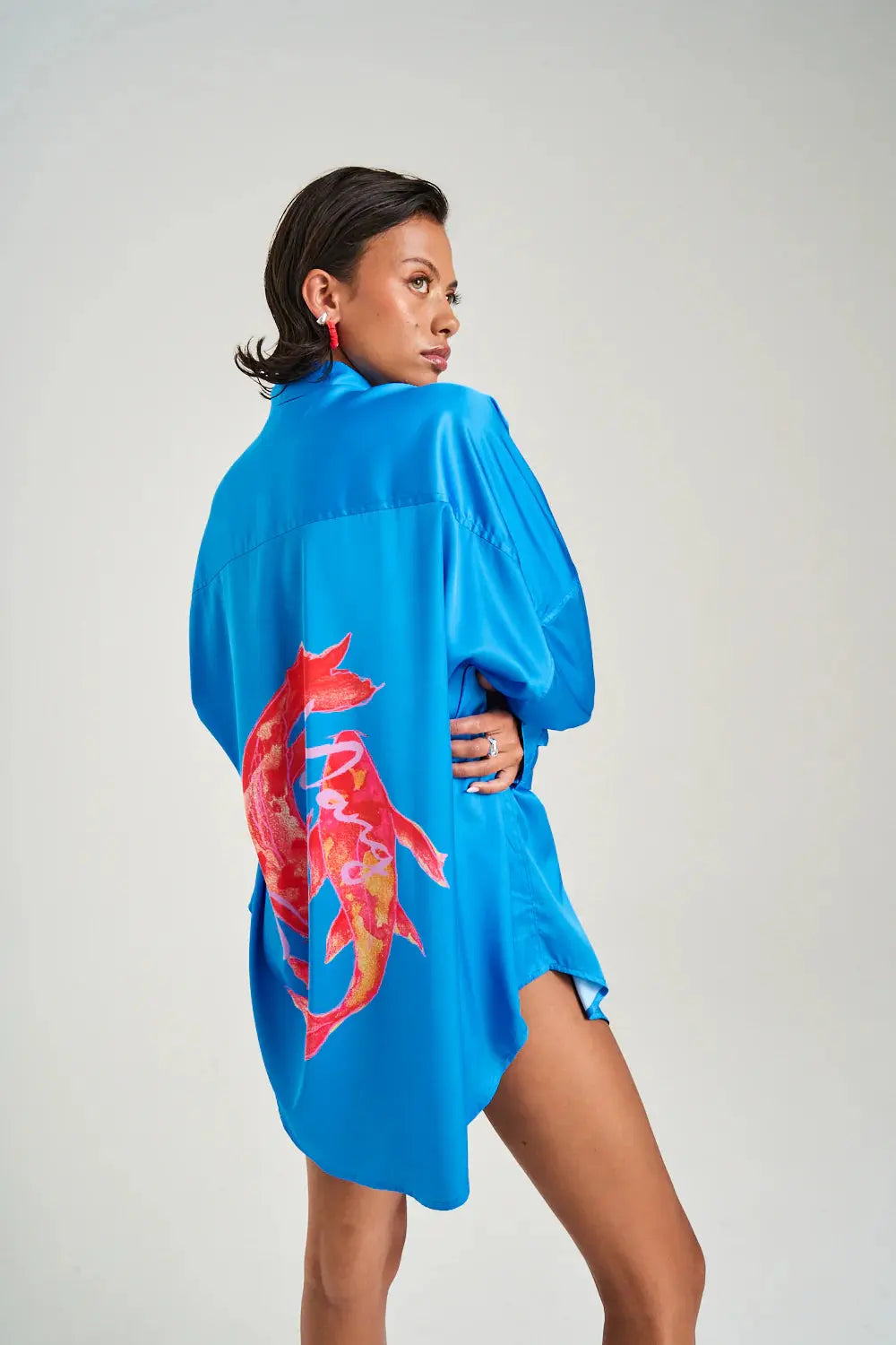 Long Sleeve Oversized Shirt in Blue Summi Summi