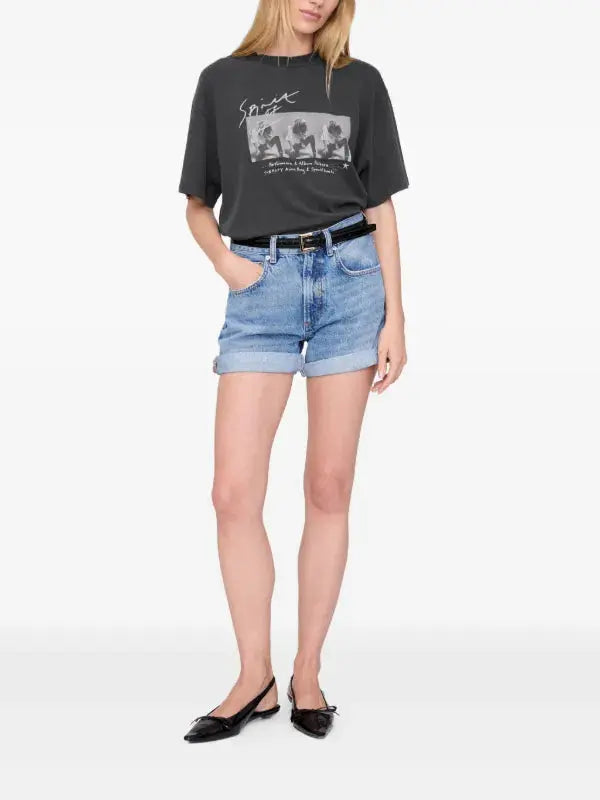 Ashton Tee Concert in Washed Black Anine Bing
