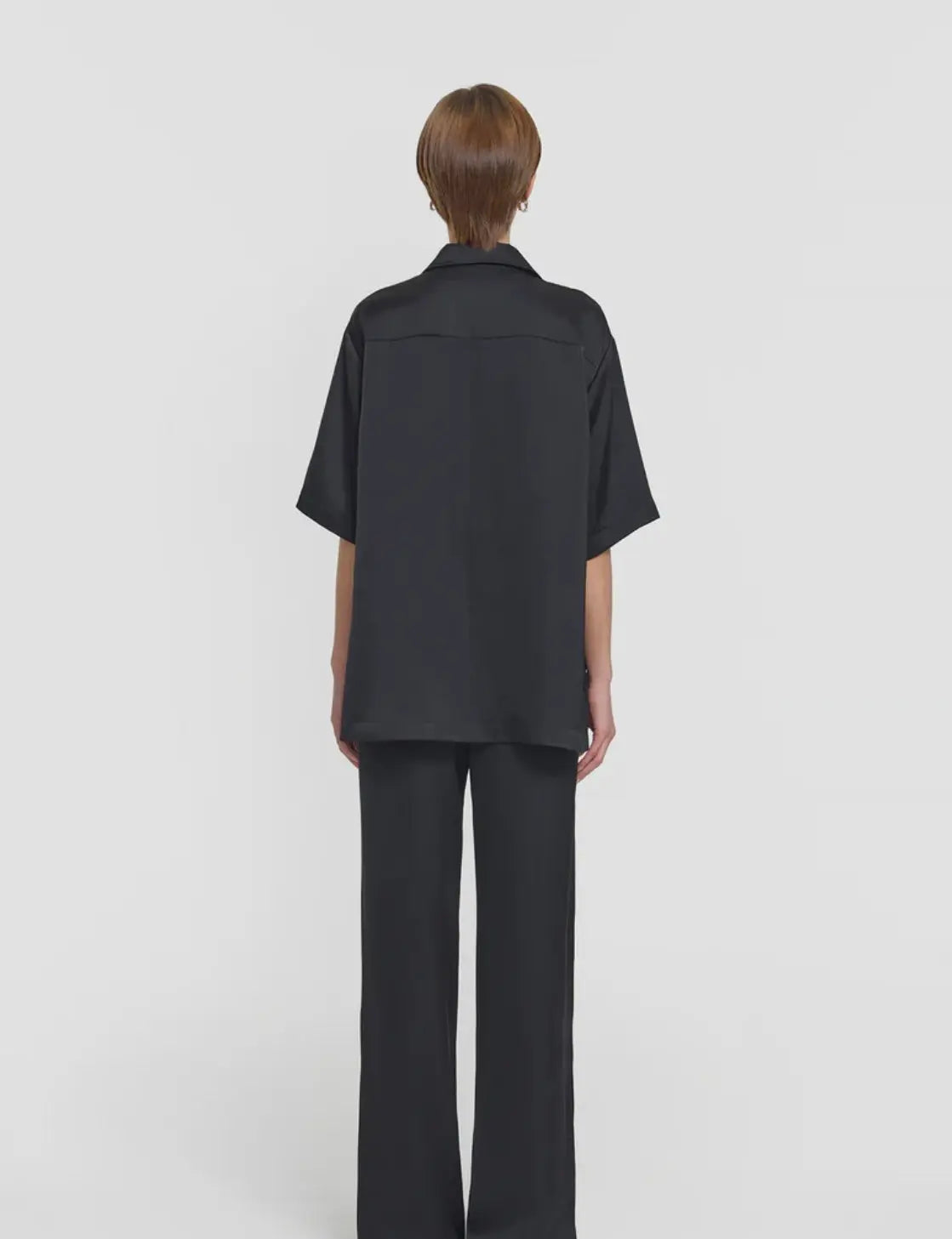 Musical Cupro Wrap shirt in Black Viktoria + Woods