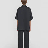 Musical Cupro Wrap shirt in Black Viktoria + Woods