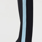 Pique Stripe Detail Pant In Black/Pale Blue Stripe Bassike