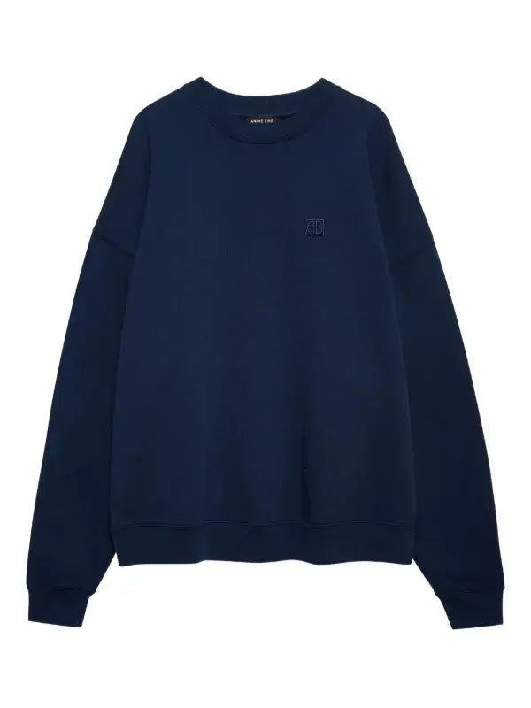 Miles Sweatshirt Framed Monogram in Washed Navy Anine Bing
