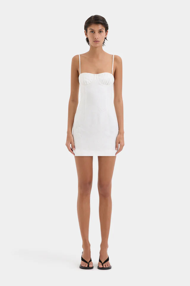 White mini dress with spaghetti straps by Sir at clothlifestyle