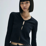 Slim Fit Cutout Detail Rib Top Bassike