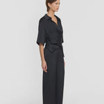 Musical Cupro Wrap shirt  in Black Viktoria + Woods