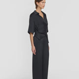Musical Cupro Wrap shirt in Black Viktoria + Woods