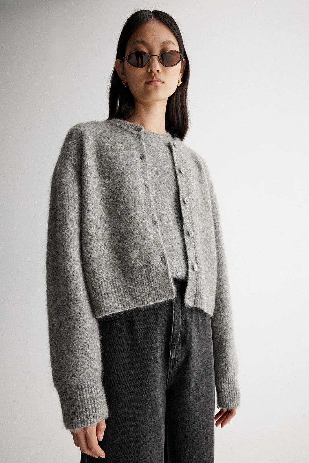 Abigail Knit Cardigan in Grey Marle Elka Collective