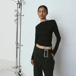 Black long sleeve top by One of others at clothlifestyle
