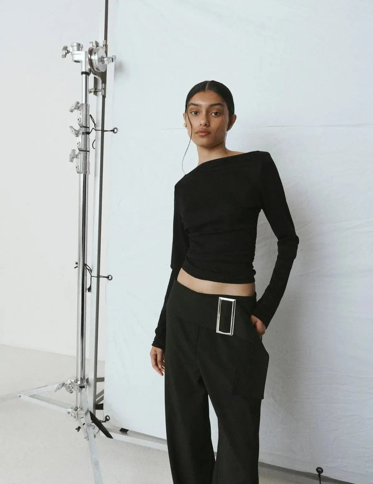 Black long sleeve top by One of others at clothlifestyle