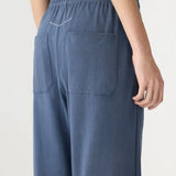 Wide leg double jersey pant in Midnight Blue Bassike
