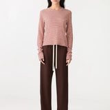 Pinstitch Detail Pant in Carob