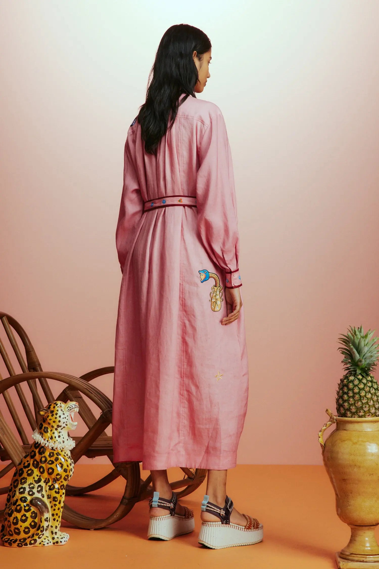 Timmy Embroidered Shirt Dress Alemais