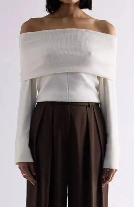 Alexa Knit Top in Ivory Elka Collective