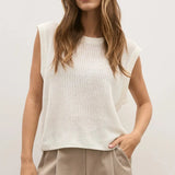 Margot Knit Vest in Ivory