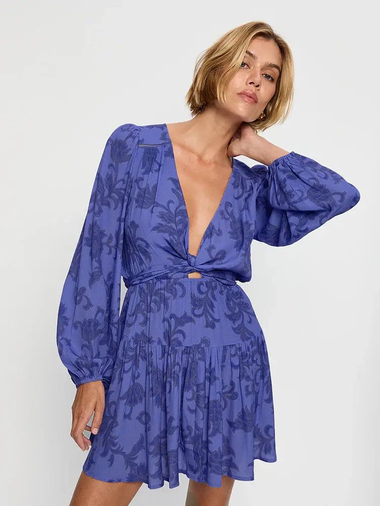 Jamie Tie Front Mini Dress Kivari