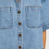 Hester Denim Shirt in Stonewash Blue Kivari