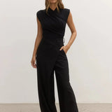 Amrita Sleeveless Bodysuit in Black Bayse Brand