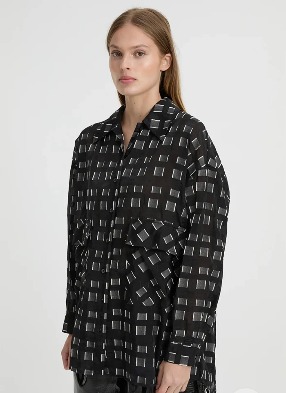 Knox Shirt in Black Blanca
