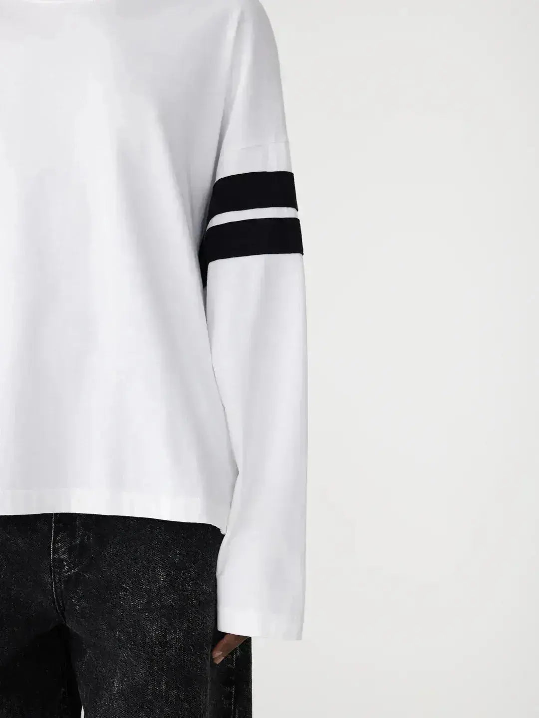Boxy Rib Insert L/S T Shirt BASSIKE