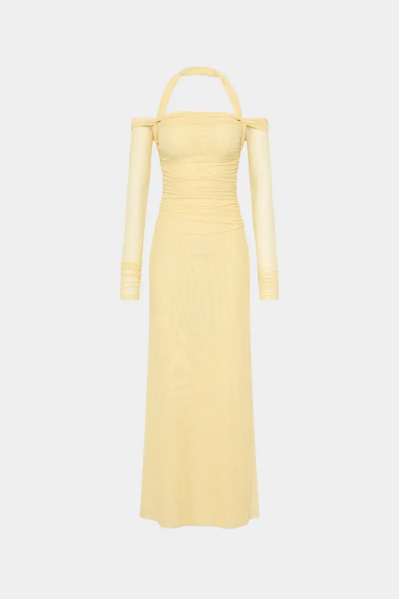 Sonnet Mesh Dress in Butter Misha
