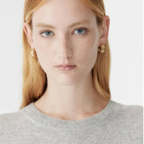 Oversized Crew Neck Knit in Light Grey Marle Bassike