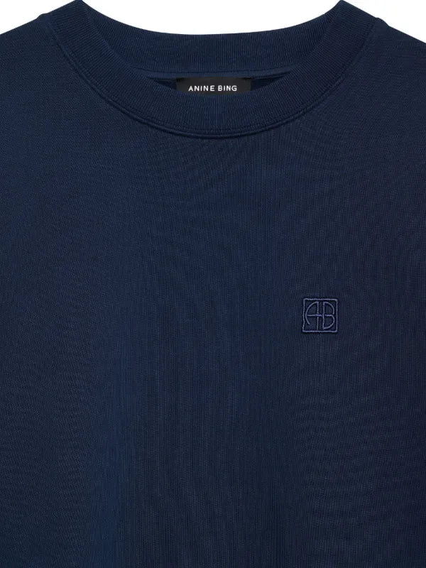 Miles Sweatshirt Framed Monogram in Washed Navy Anine Bing