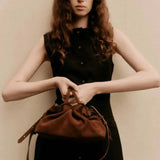 Brown Suede Mila Medium Tote