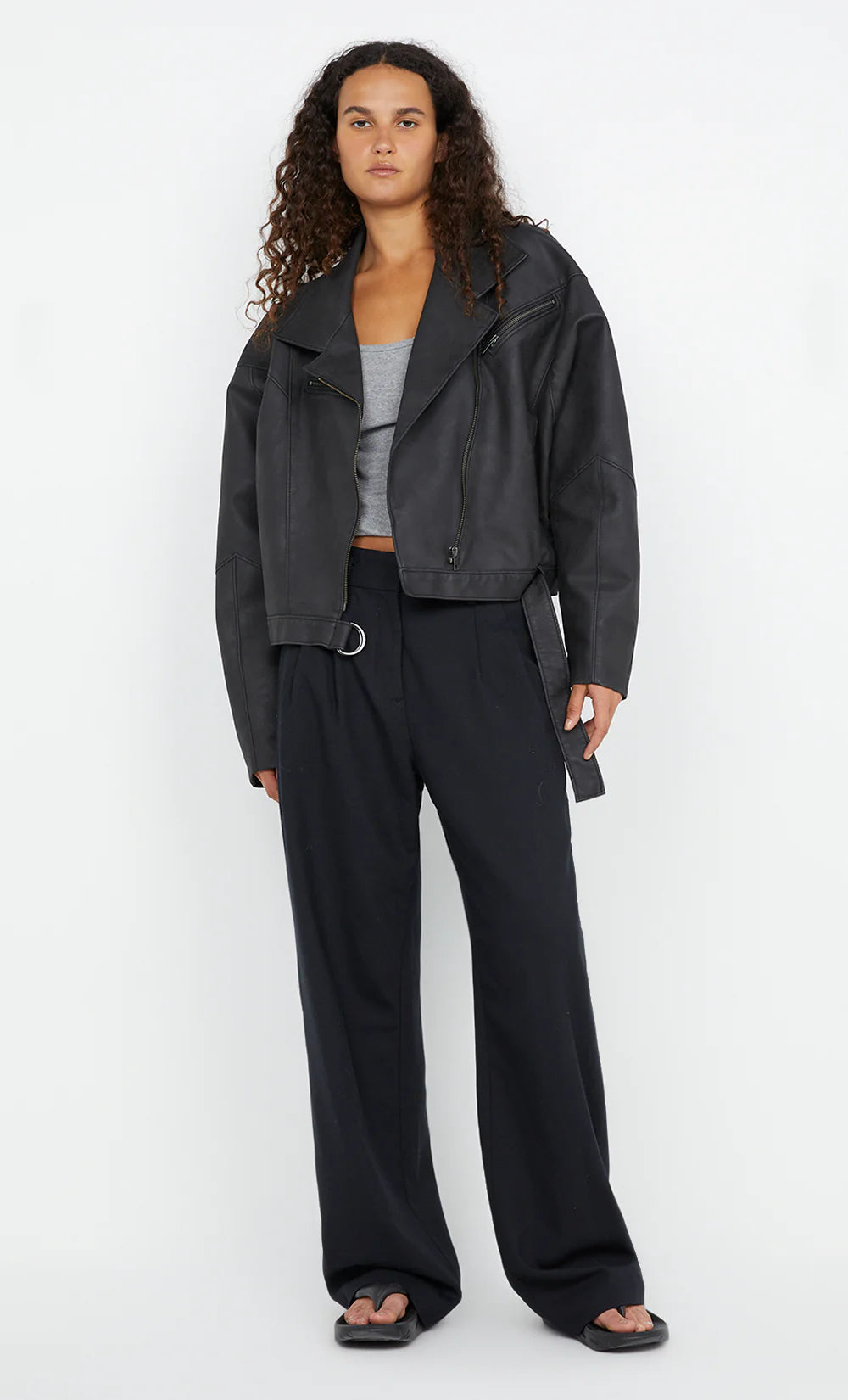 Davie Bomber in Washed Black Bec and Bridge