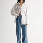 White cotton shirt with collar clothlifestyle boutique