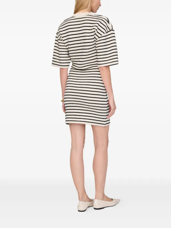 Mona Dress in Black Stripe French Terry Anine Bing