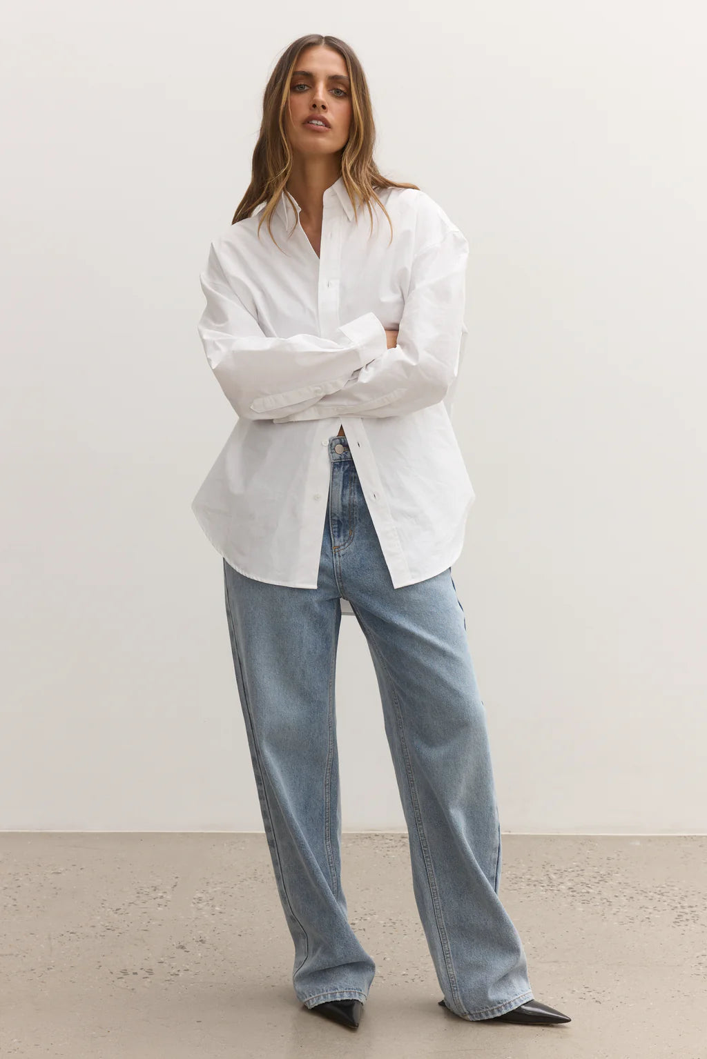 Avoca Shirt in White Bayse Brand