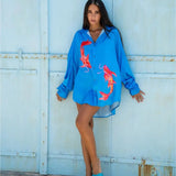 Long Sleeve Oversized Shirt in Blue Summi Summi
