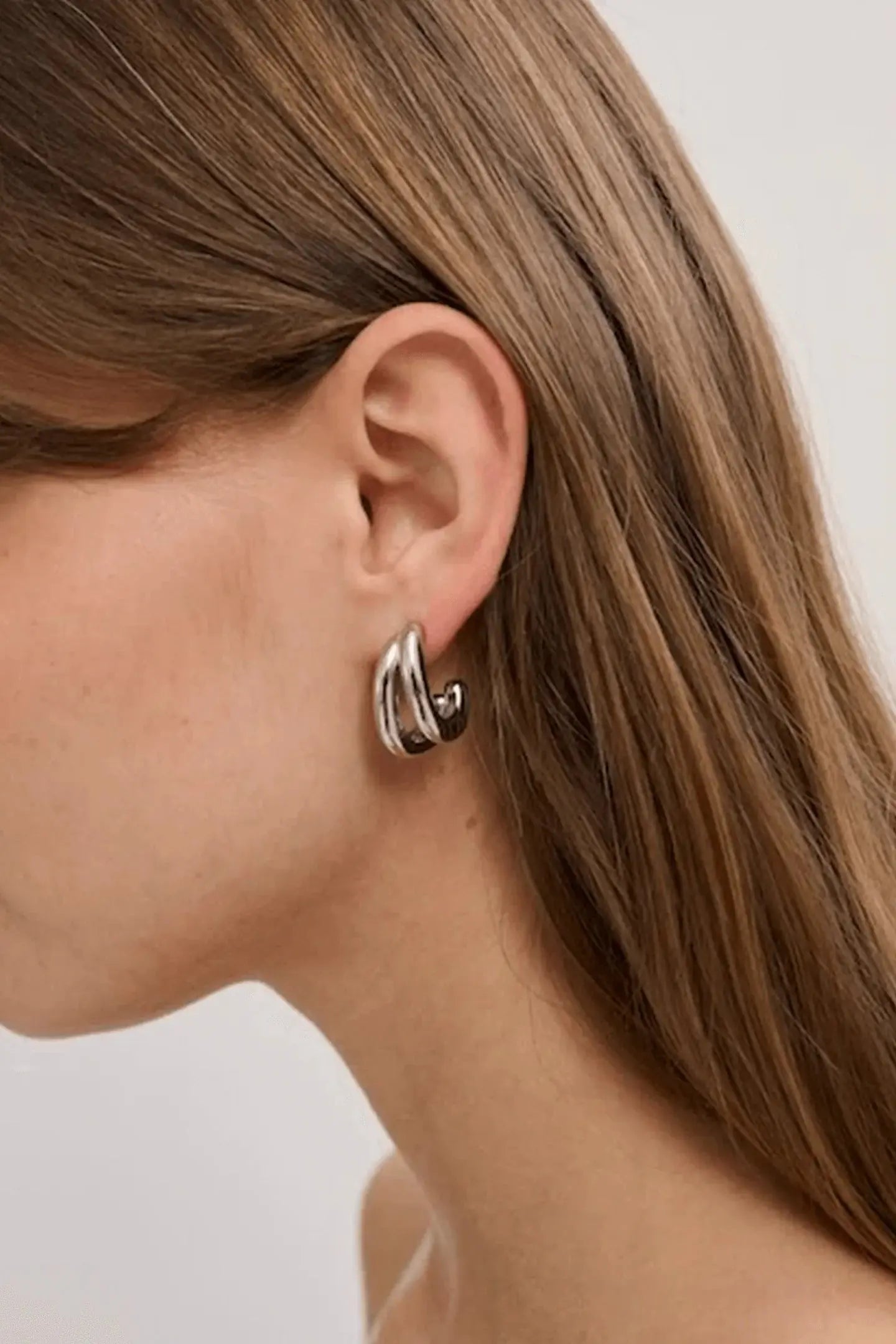 Double Trouble Hoop in Gunmetal Anna Rossi