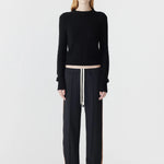 Twill Striped Detail Pant in Black and Argan Bassike