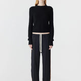 Twill Striped Detail Pant in Black and Argan Bassike