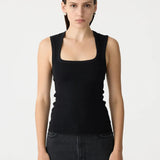 square neckline tank black cllothlifestyle boutique