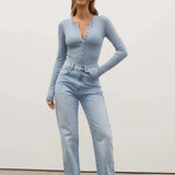 Lara Bodysuit in Blue Bayse Brand