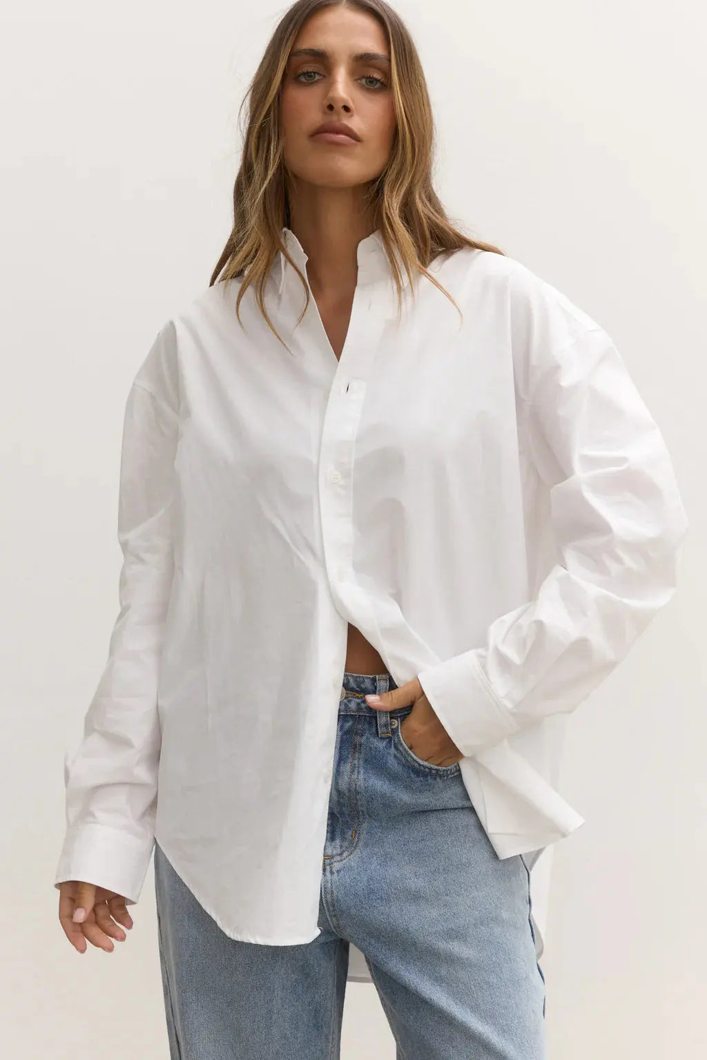 Avoca Shirt in White Bayse Brand
