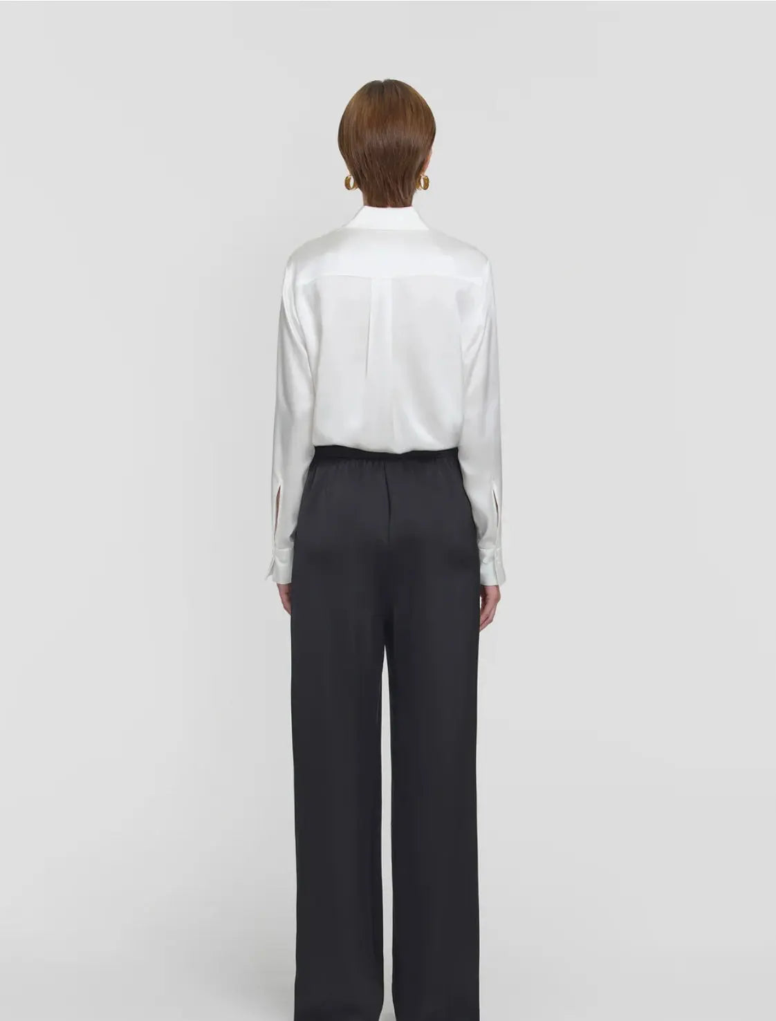 Rocky Pant in Black Cupro with White Stipe Viktoria + Woods