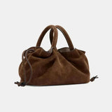 Brown Suede Mila Mini Tote