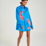 Long Sleeve Oversized Shirt in Blue Summi Summi