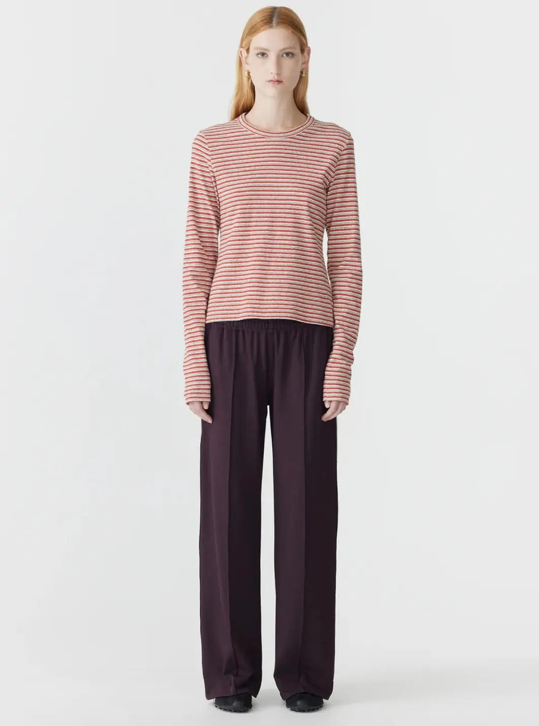 Wide Athletic Tape Pant in Plum Bassike