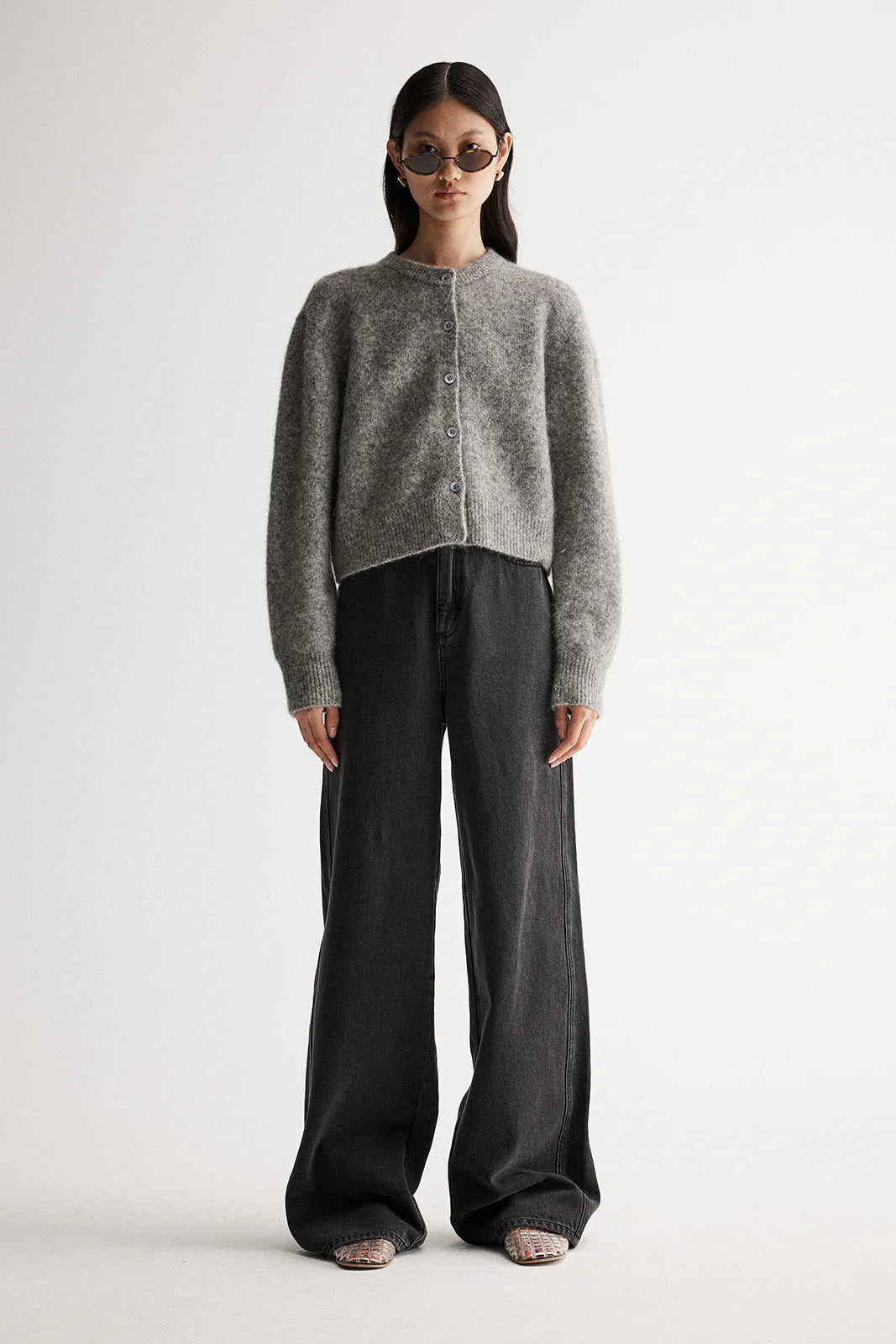 Abigail Knit Cardigan in Grey Marle Elka Collective