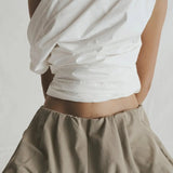 White asymmetric sleeveless top
