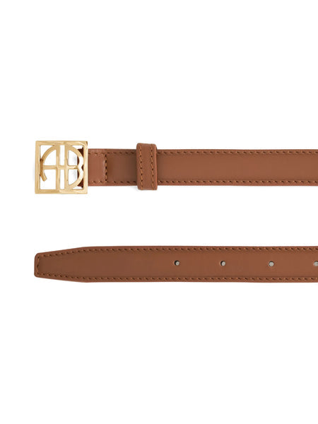 Monogram Belt in Cognac Anine Bing