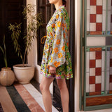 Orange Blossom Spliced Mini Dress