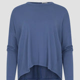 Long Sleeve Circle Top in Midnight Blue Bassike