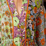Orange Blossom Spliced Midi Dress