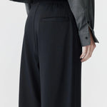 Elastic Detail Twill Pant in Black BASSIKE