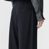 Elastic Detail Twill Pant in Black BASSIKE